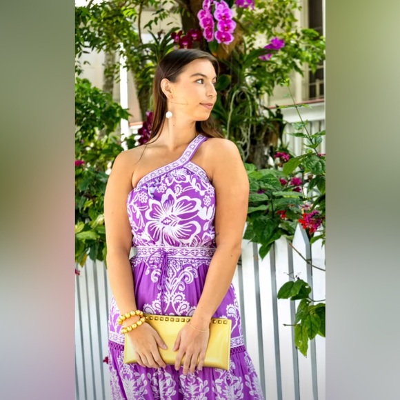 🌺🎉HP🎉🌺 NWT Farm Rio Lilac Sweet Garden Maxi Dress - Picture 8 of 16